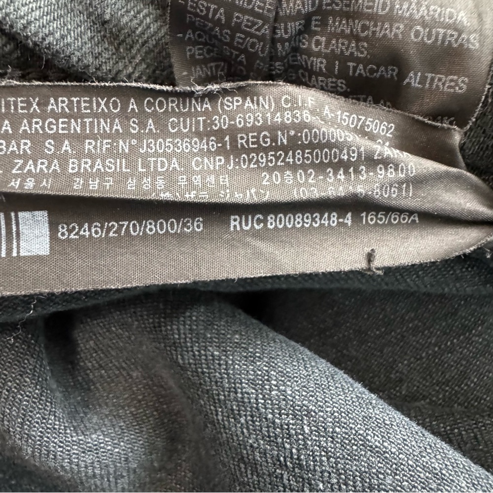 ZARA The Marine Straight Hi Rise Wide Leg Raw Hem Jeans Faded Black. Women’s 4 - Picture 9 of 12